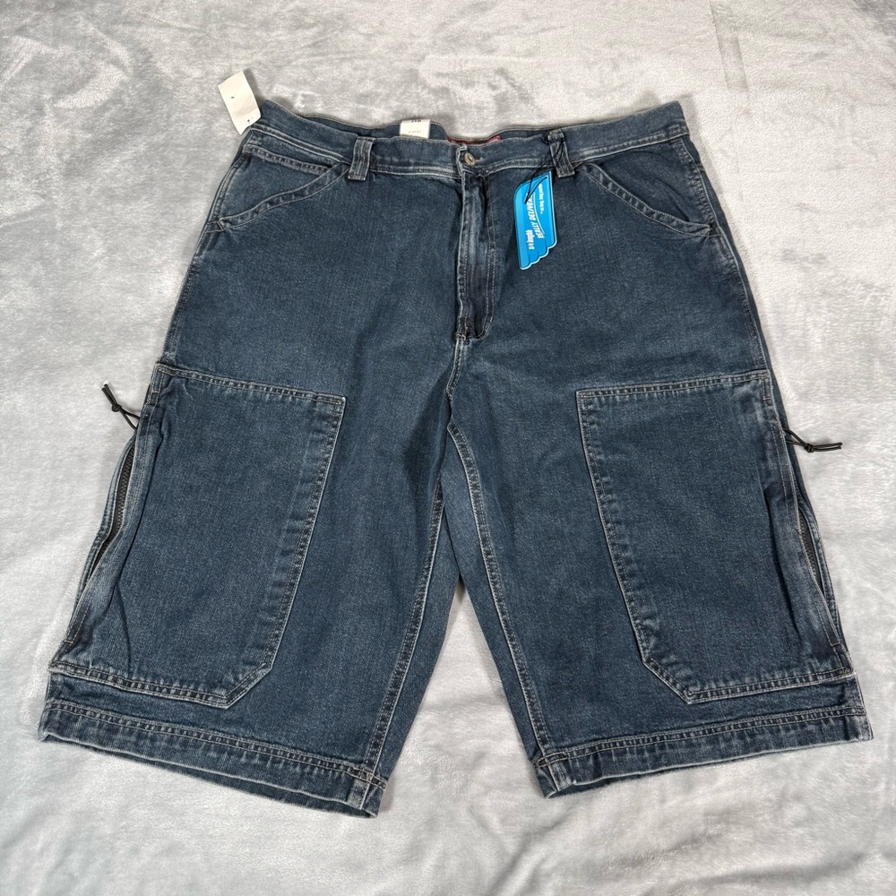 Vintage Old Navy Messenger Denim Shorts Mens 42 (Fits 40) 15” Cargo Baggy NEW
